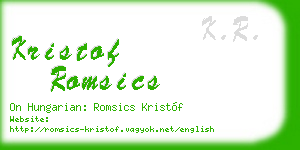 kristof romsics business card