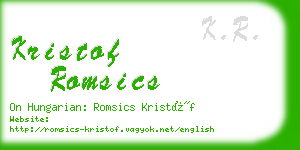 kristof romsics business card